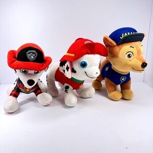 Paw Patrol Plush Lot of 3 Marshall Chase & Robo Dog Stuffed Animals Spin Master